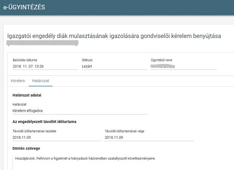 Határozat megtekintése