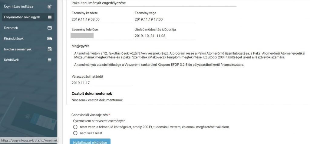 Esemény engedélyezése